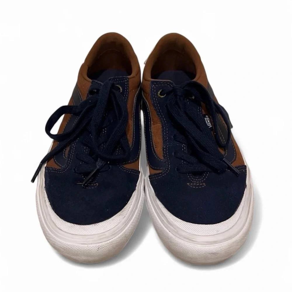 Vans Style 112 Pro Skate Shoes Blue Brown Suede